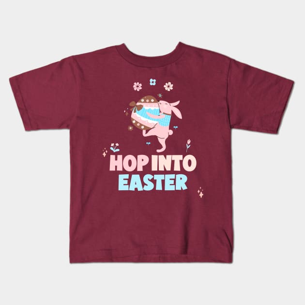 Hop Into Easter Kids T-Shirt by ROXYCITY